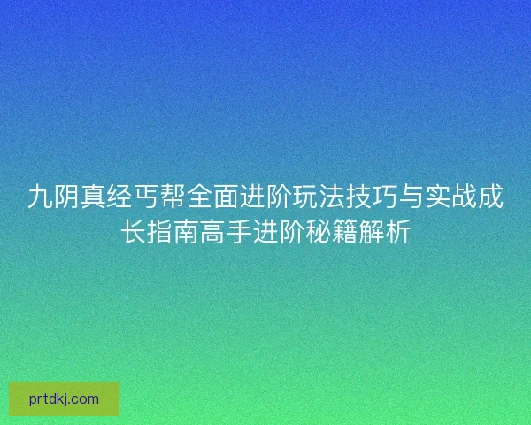 九阴真经丐帮全面进阶玩法技巧与实战成长指南高手进阶秘籍解析